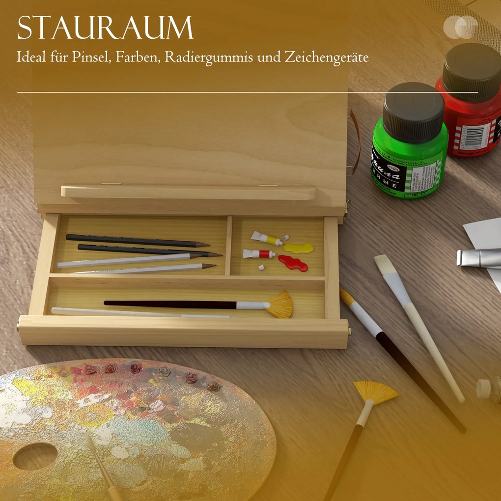 Vinsetto Stojak na stół z regulowanym kątem, z uchwytem, Bukowe drewno, Naturalne