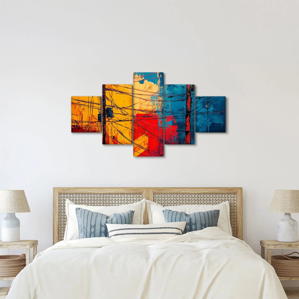 Obraz - Abstrakcyjne linie elektryczne (125x70 cm)