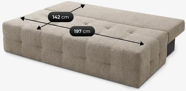 Sofa z Funkcją Spania MORANA Beżowa Boucle Nowoczesna
