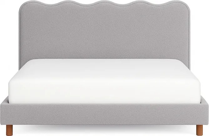 Łóżko Tapicerowane 160x200 cm IZMIR ze Stelażem Dwuosobowe Boucle Szare