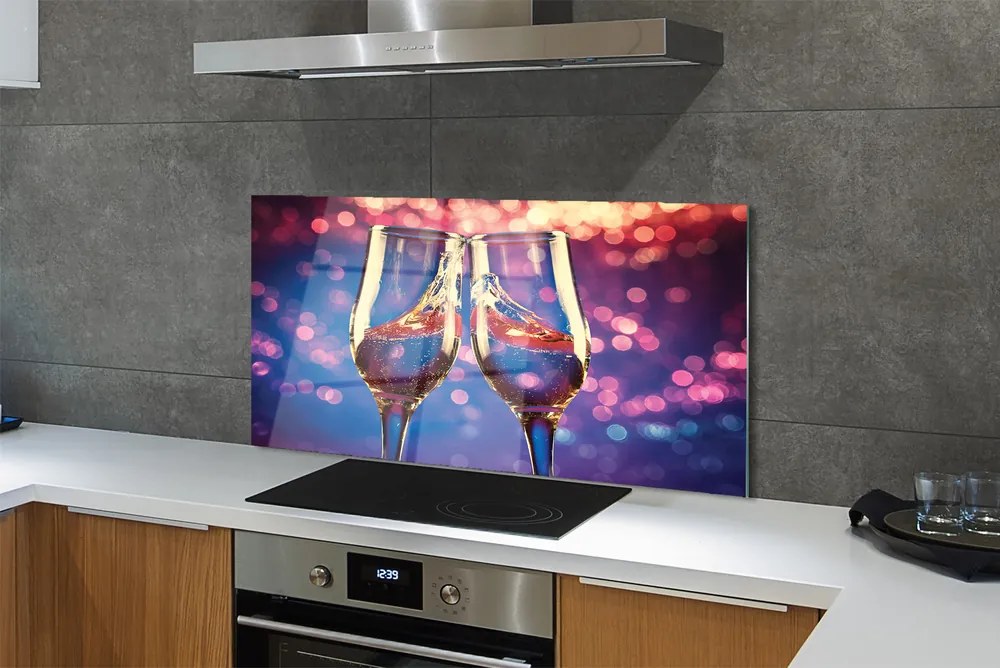 Panel nad Blat Kuchenny Kieliszki Szampana na Kolorowym Tle