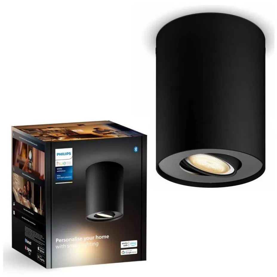 Philips - LED Ściemnialne oświetlenie punktowe Hue PILLAR 1xGU10/4,2W/230V czarne