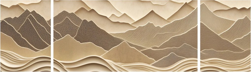 Obraz - 3D linie gór (170x50 cm)