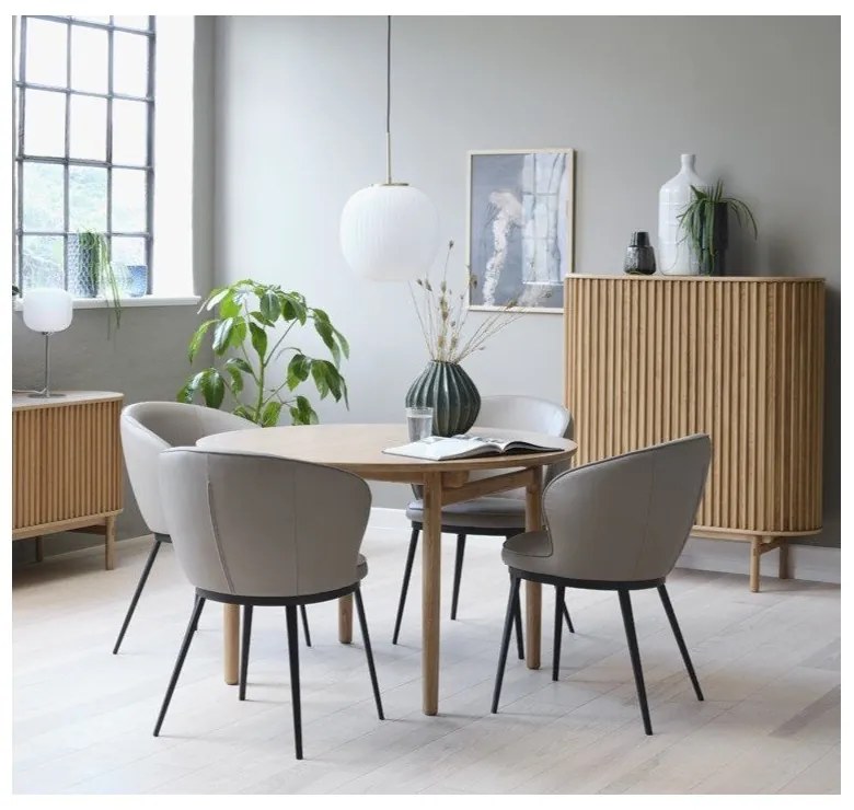 Okrągły rozkładany stół w dekorze dębu ø 120 cm Carno – Unique Furniture
