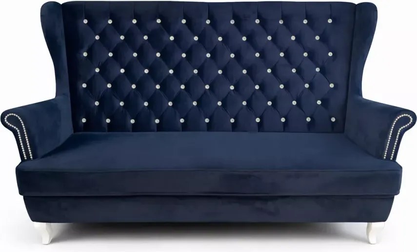 Tradycyjna sofa uszak 3 osobowa głęboko pikowana