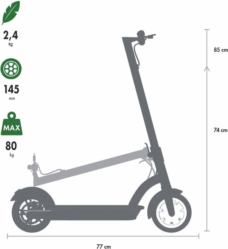 My Hood 505162 hulajnoga składana 145, czarno-turkusowy
