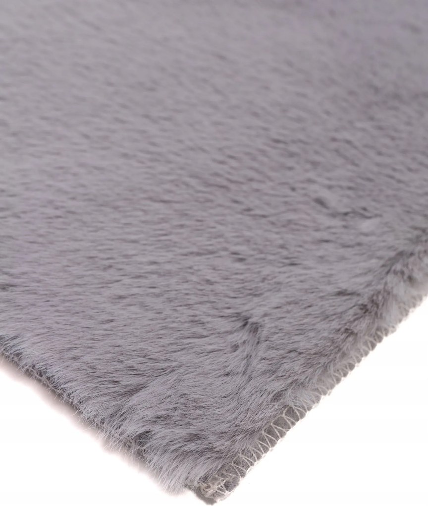 Dywan Futrzany Szary 60x90 cm Włochaty Miękki Dekoracyjny Antypoślizgowy
