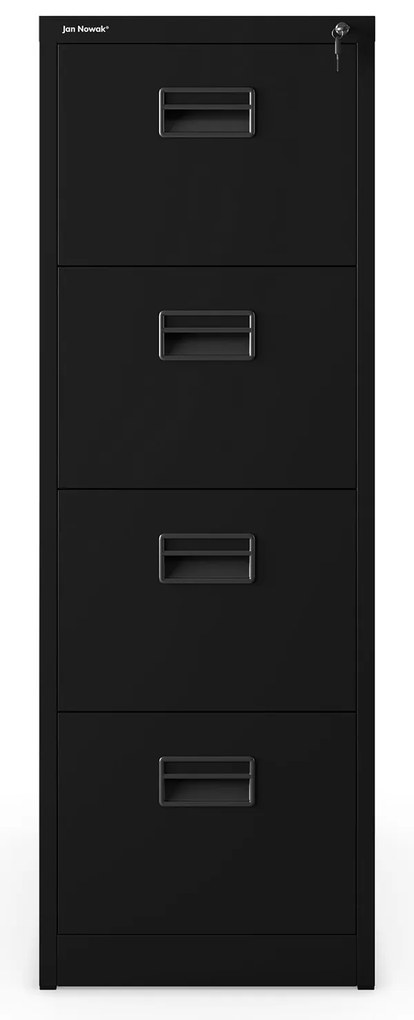 Metalowa szafa kartotekowa SARA V4, 460 x 1320 x 620 mm, czarna