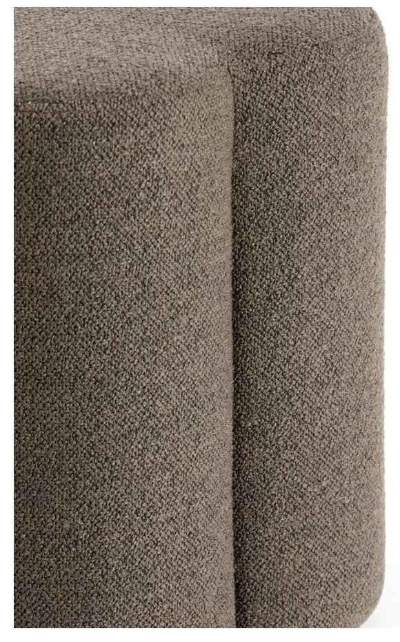 Brązowy puf z materiału bouclé Nalani – Light &amp; Living
