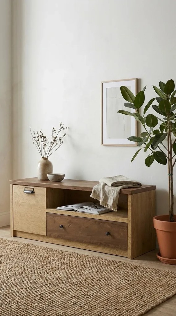 Loftowa szafka RTV dąb cremona + dąb lefkas L8-N02