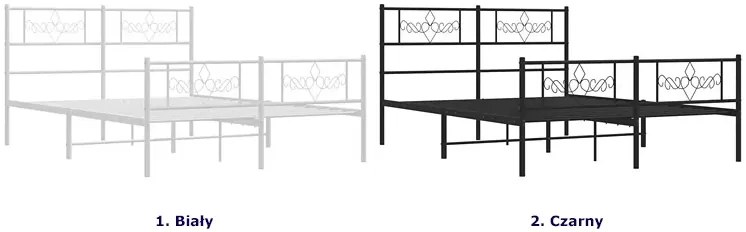 Metalowe białe łóżko rustykalne 140x200 cm - Radina