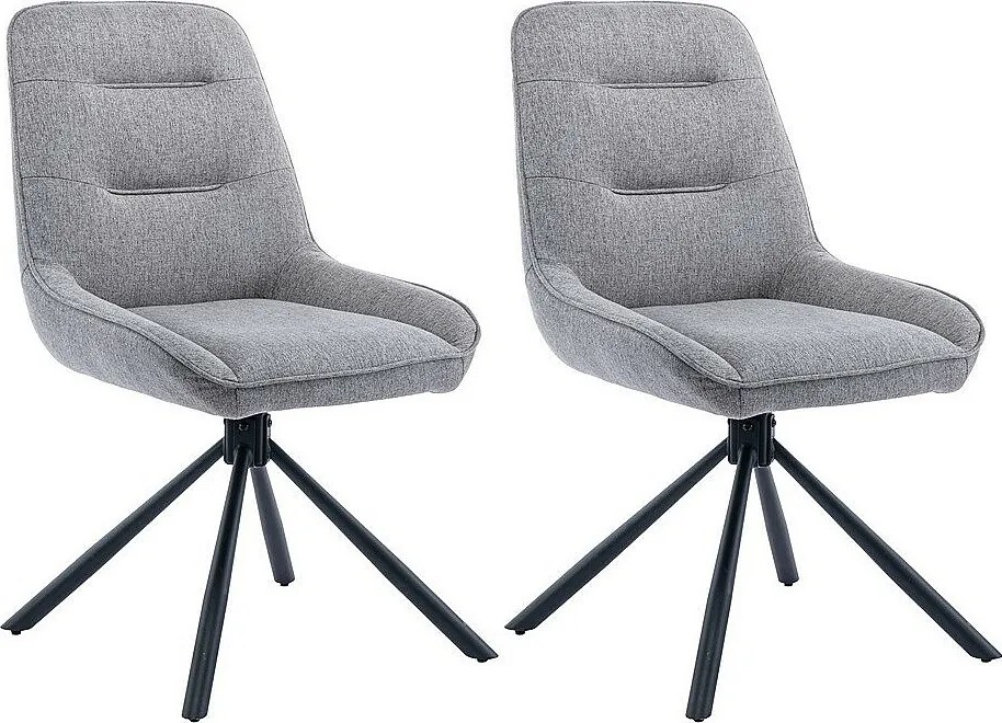 Zestaw krzeseł 2 szt. - tkanina i czarny metal - turkus - KANO