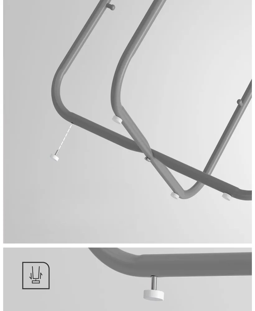 Vasagle Okrągły stolik z koszem COLETTE, 45x50cm, szara/biała