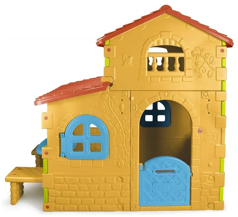 Feber domek ogrodowy super villa ze stolikiem krzesłami duży