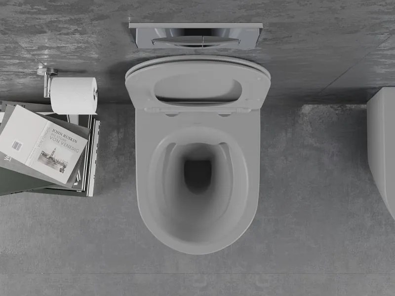 Mexen Lena miska wc Rimless z deską wolnoopadającą slim, duroplast, szara jasna mat - 30224061