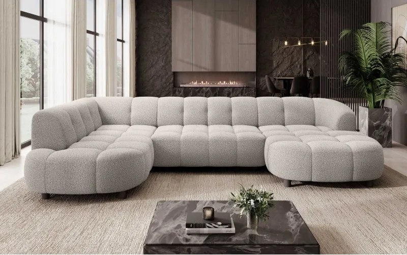 Narożnik VELPA XL Lewostronny z elektryczną regulacją siedziska w tkaninie LOOP 03 WERSAL