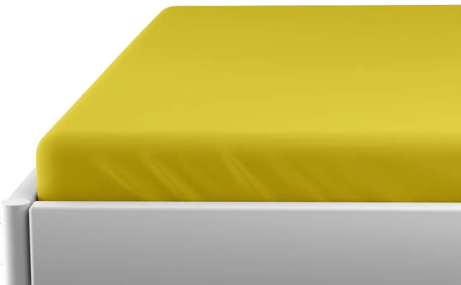 PrzytulneMieszkanie.pl Jersey prześcieradło dziecięce żółte 60x120 cm