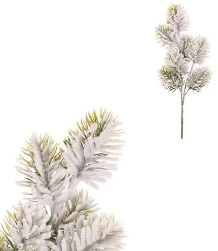 Ośnieżona sztuczna gałązka świerkowa, 13 x 36 cm