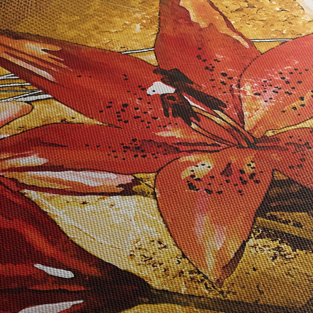 Obraz kwiatów lilii (170x50 cm)