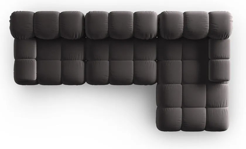 Ciemnoszara aksamitna sofa 285 cm Bellis – Micadoni Home