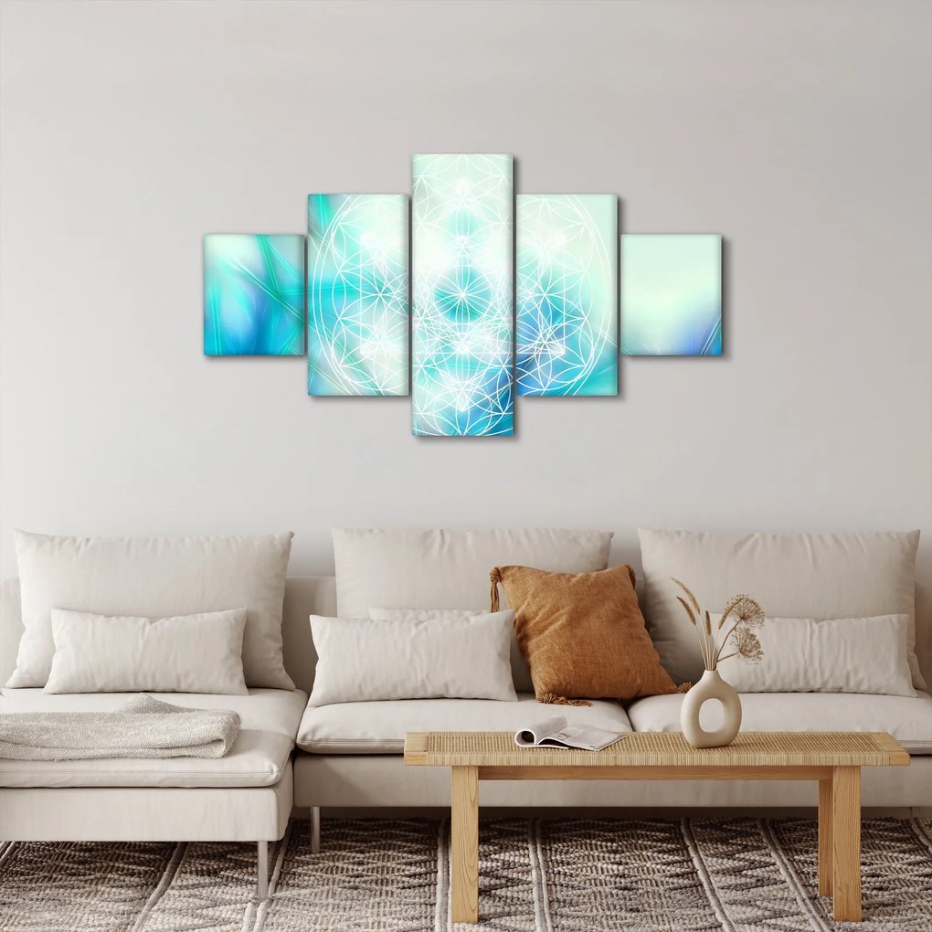 Obraz - Merkaba w turkusowym tle (125x70 cm)