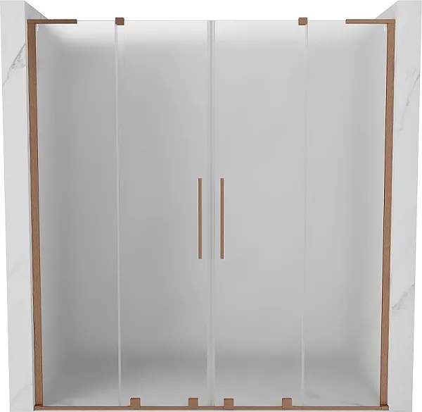 Mexen Velar L Duo drzwi prysznicowe rozsuwane 180 cm, szron, miedź szczotkowana - 871-180-003-32-65