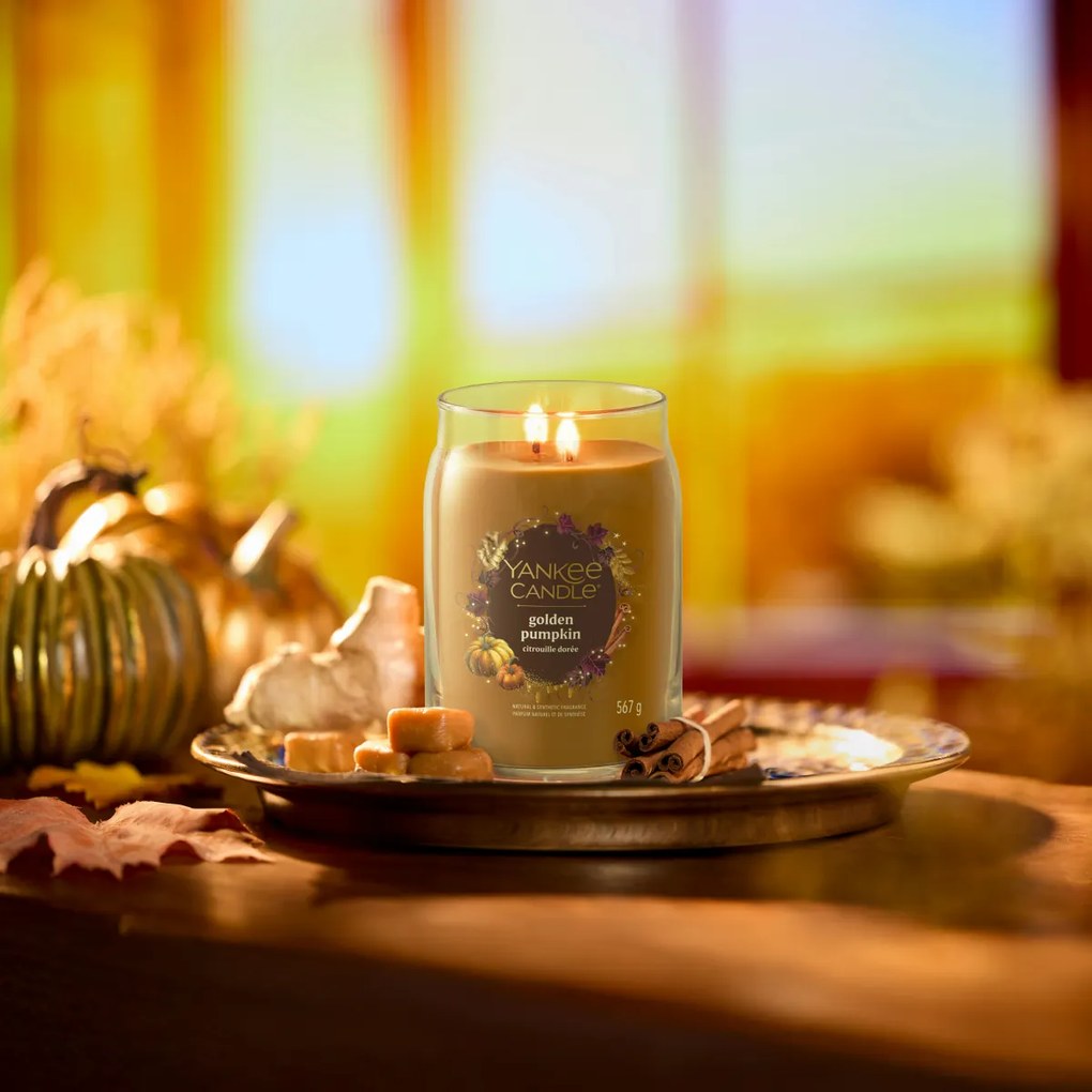 Yankee Candle Duża świeca zapachowa SignatureGolden Pumpkin, 567 g, L