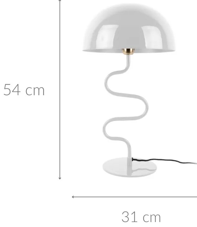 Lampa stołowa grzybek TWIST, metalowa, wys. 54 cm