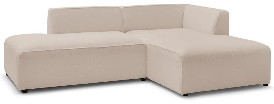 Beżowy narożnik modułowy z materiału bouclé (prawostronny/w kształcie litery L) Megeve – Bobochic Paris