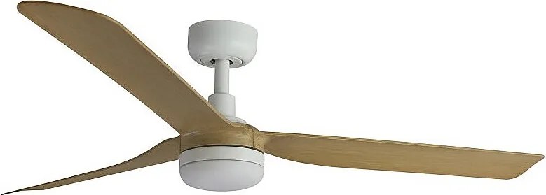 Faro Barcelona - Wentylator sufitowy LED Punt M, biały/klonowy, cichy silnik prądu stałego, ściemnialne oświetlenie LED, pilot zdalnego sterowania