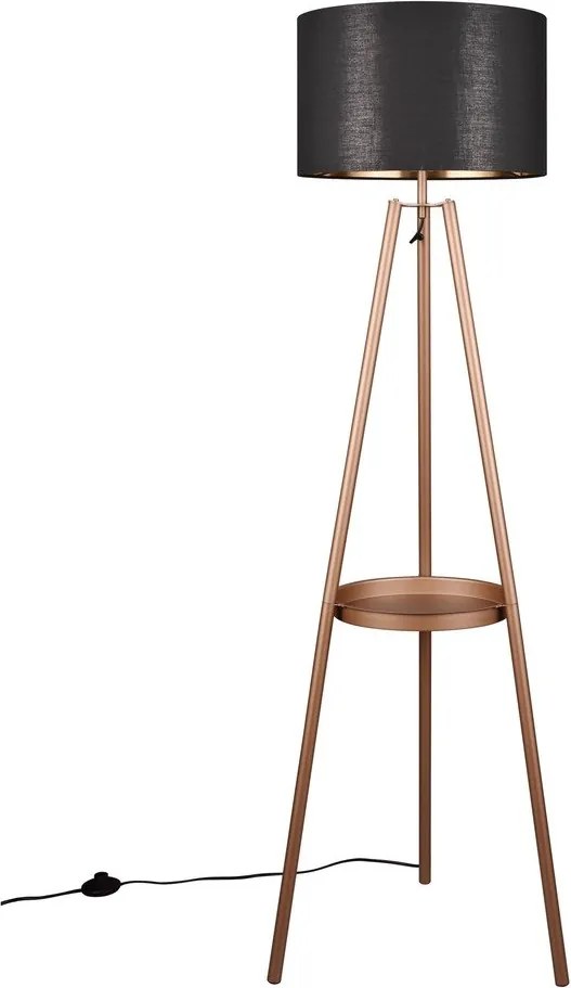Brązowa lampa stojąca z półką (wys. 152 cm) Colette – Reality