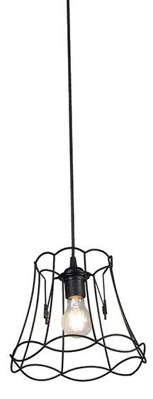 Retro lampa wisząca czarna 20 cm - Granny Frame