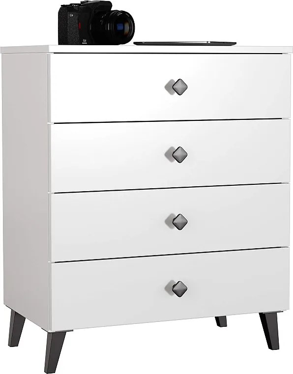 Komoda AKORD MOBI Biała 60 cm 4 szuflady kolor Biały mat 60x37x73 cm
