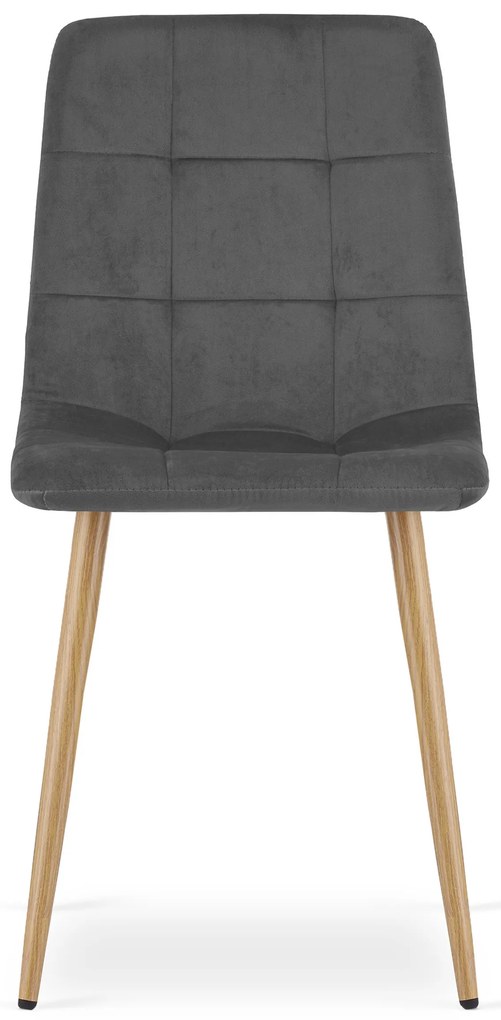 Ciemnoszare aksamitne krzesło KARA