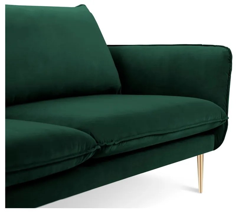 Butelkowozielona aksamitna sofa Cosmopolitan Design Florence, 160 cm