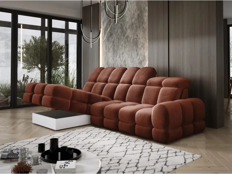 Narożnik TOLLO MINI S Lewostronny Elektryczna regulacja Salvador 07 kolor Rustykalny WERSAL