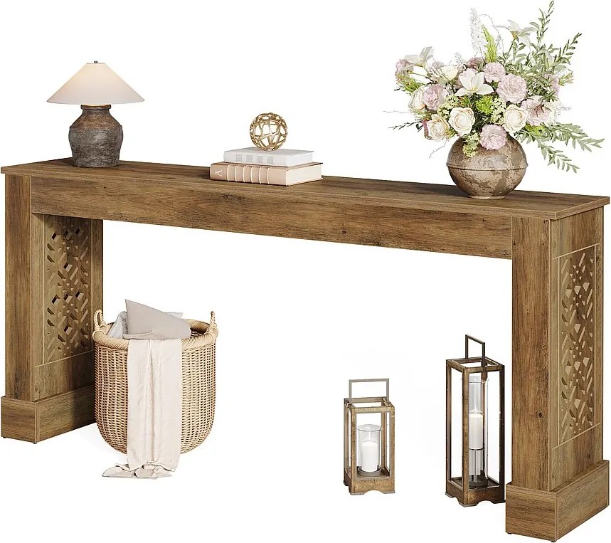 160 cm konsola w stylu rustykalnym do przedpokoju, stolik kawowy w stylu industrialnym