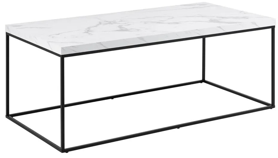 Biały stolik z blatem w dekorze marmuru 55x110 cm Barossa – Actona