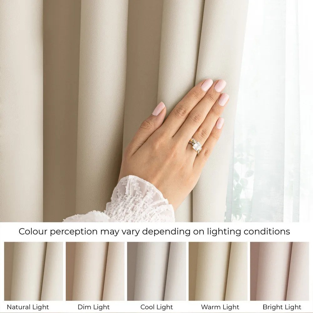 Kremowa zasłona częściowo zaciemniająca (dimout) 140x250 cm Carli Tie – Restilo