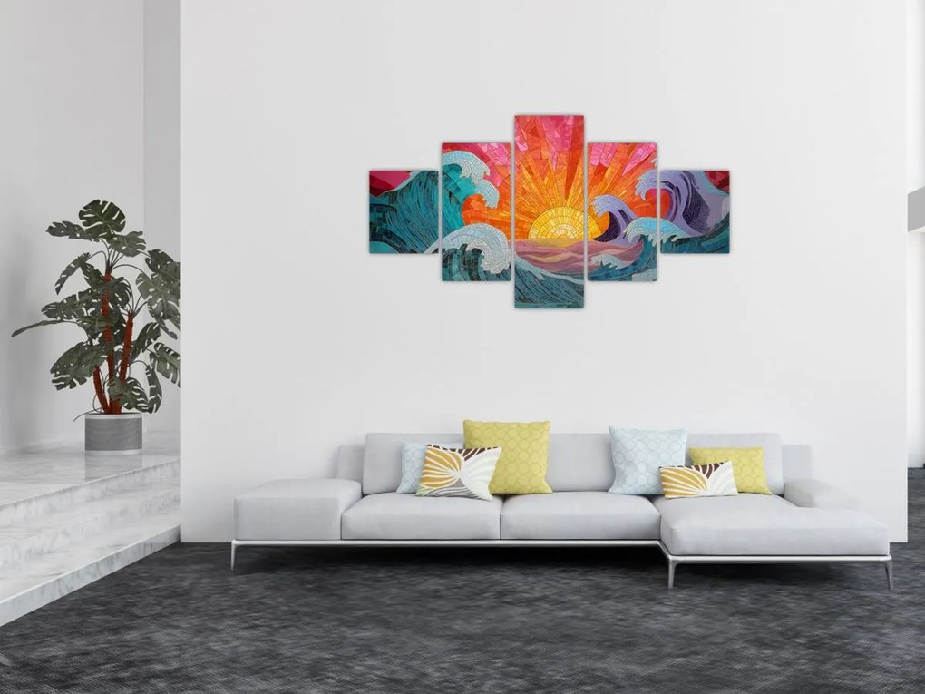 Obraz - Mozaika fal (125x70 cm)