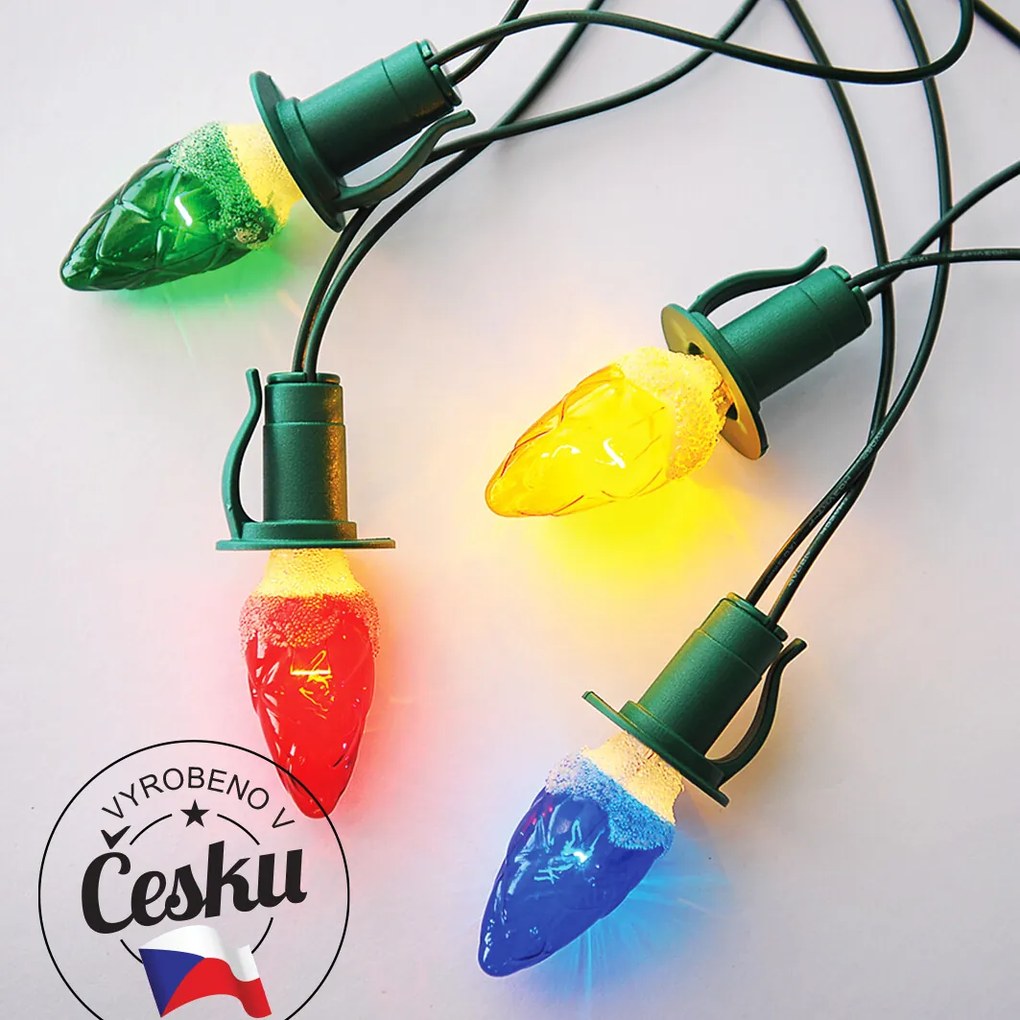 Lampki choinkowe Szyszka kolorowy, 12 żarówek
