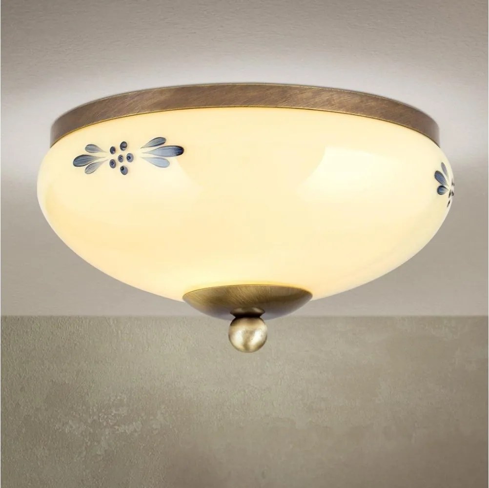 Orion - Lampa sufitowa LANDHAUS 1xE27/60W/230V śr. 21 cm brąz/beżowy/niebieski
