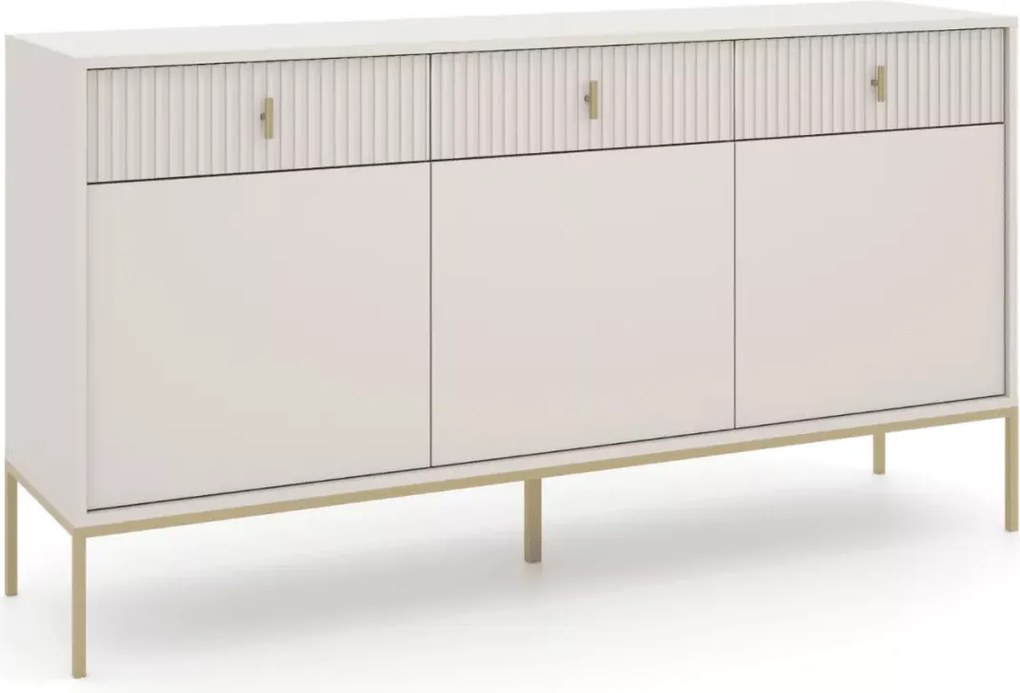 Komoda Aurea 154 cm – stylowa komoda z ryflowanymi frontami, nowoczesny design