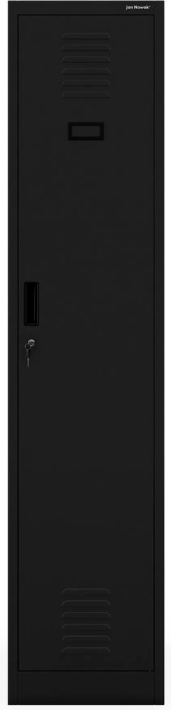 Szafka pracownicza ubraniowa dwukomorowa czarna, 400x1800x500 mm: KACPER 1 Plus