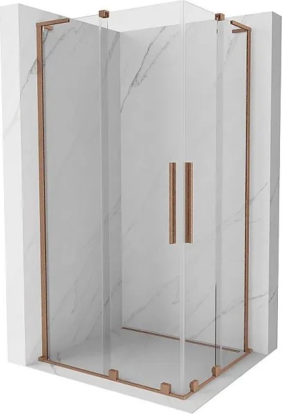 Mexen Velar L Duo kabina prysznicowa rozsuwana 100 x 90 cm, transparent, miedź szczotkowana - 871-100-090-02-03-65