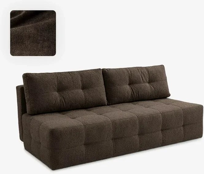 Sofa z Funkcją Spania MORANA Mocca Boucle Nowoczesna