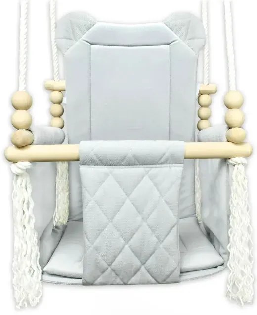 Szara pikowana huśtawka dla dzieci N0-A33