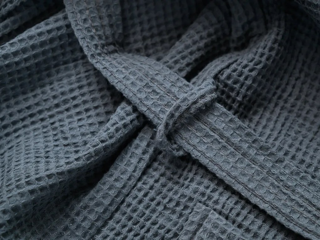 Szlafrok waflowy z kapturem SPAFFLE, ciemnoszary Wielkość: L/XL