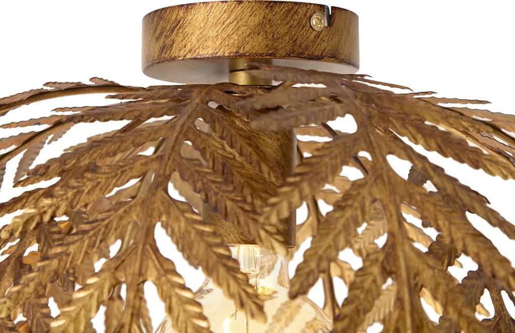 Lampa sufitowa w stylu vintage złota okrągła 45 cm - Botanica