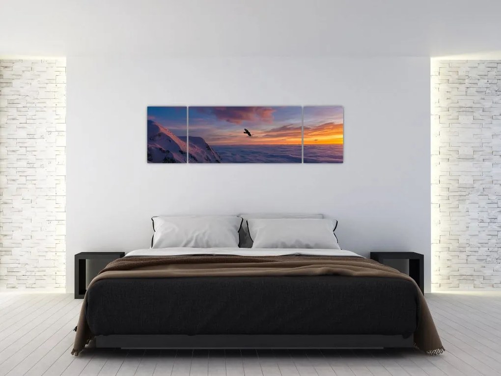Obraz o zachodzie słońca, Mt. Blanc (170x50 cm)